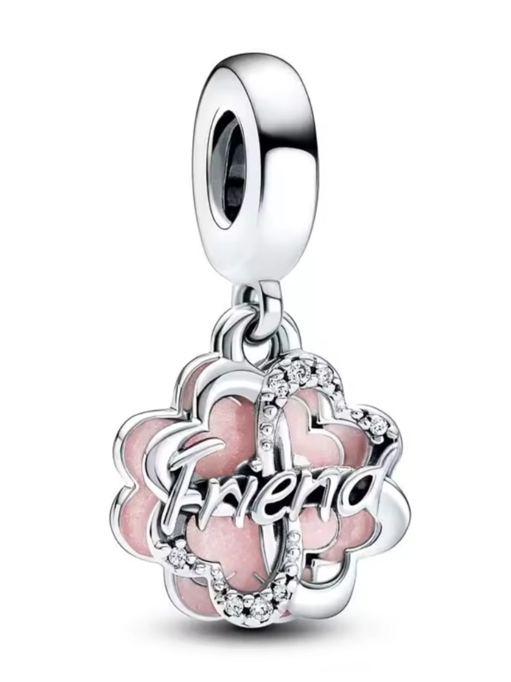 NWOT Four-leaf Clover Friendship Double Dangle Charm Sterling Silver 925